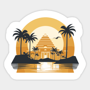 Ancient Egypt Pharaohs, Pyramids, Ancient Elegance: Tropical Sunset Sticker